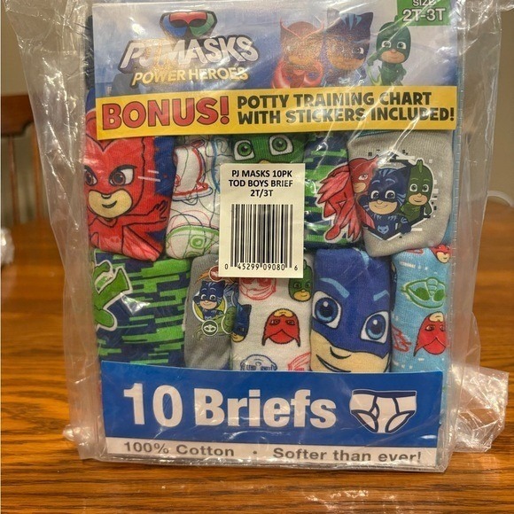 PJ Masks Power Heroes Toddler Boys Briefs 2T-3T 10-Pack NWT - Picture 3 of 4